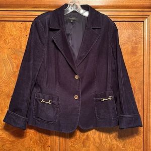 Navy Blue Corduroy Blazer